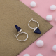 Natural Lapis Lazuli Gemstone Dainty Silver Hoops Earring Jewelery | Akrati Jewels Inc