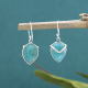 Amazonite Dangle Earring in V Shape Teardrop Chevron Design Dandle Earrings Fine Jewelry Wholesaler925 sterling | Akrati Jewels Inc