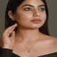 18K gold plated 925 sterling silver ring studded with natural citrine pendant with chain | Akrati Jewels Inc