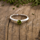 Minimalist Precious Peridot Silver Fine Ring | Akrati Jewels Inc