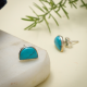 Half Moon Turquoise Silver Stud Earring Jewelery | Akrati Jewels Inc