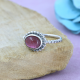 925 Sterling Silver Oval Pink Tourmaline Handmade Band Ring Jewelry Exporter | Akrati Jewels Inc