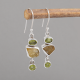 Natural Raw Peridot & Citrine Gemstone Sterling Silver Handmade Dangle Earrings  | Akrati Jewels Inc
