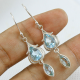 Blue Topaz Gemstone Sterling Silver Earring Jewelry | Akrati Jewels Inc