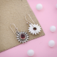 Red Garnet Gemstone Silver Fine Earring | Akrati Jewels Inc