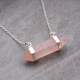 Healing Rose Quartz Crystal Silver Necklace | Akrati Jewels Inc