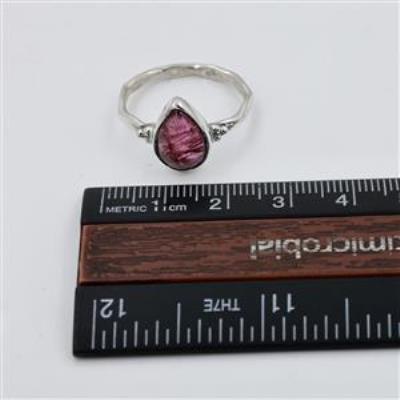 925 Sterling Silver Natural pink Tourmaline Pear Shape Ring US 9.5  | Akrati Jewels Inc