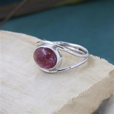 Natural Pink Tourmaline Oval Shaped Ring US 10 | Akrati Jewels Inc