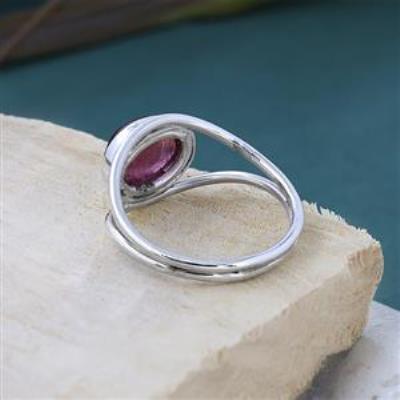 Natural Pink Tourmaline Oval Shaped Ring US 10 | Akrati Jewels Inc
