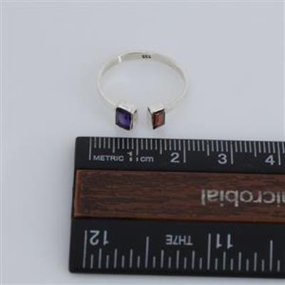 Natural Two Gemstone 925 Sterling Silver Open Shank Ring Fine Jewellery Supplier | Akrati Jewels Inc