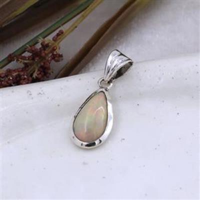 Teardrop Ethiopian Opal Pendant  | Akrati Jewels Inc