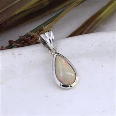 Teardrop Ethiopian Opal Pendant  | Akrati Jewels Inc
