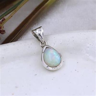Genuine Ethiopian Opal Pear Shape Pendant  | Akrati Jewels Inc