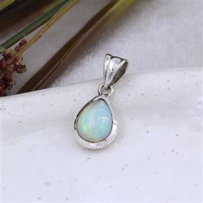 Genuine Ethiopian Opal Pear Shape Pendant  | Akrati Jewels Inc