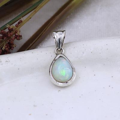 Genuine Ethiopian Opal Pear Shape Pendant  | Akrati Jewels Inc