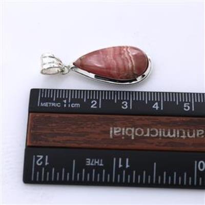 Unique Teardrop Rhodochrosite Sterling Silver Pendant for Her | Akrati Jewels Inc