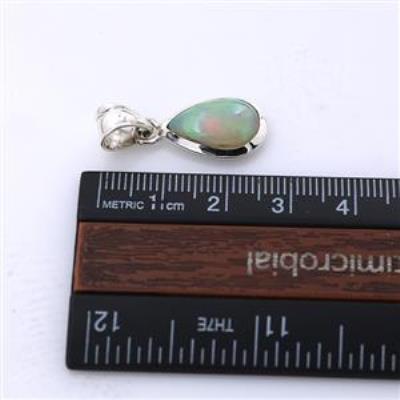 Teardrop Dainty Ethiopian Opal Pendant Silver Jewelry | Akrati Jewels Inc