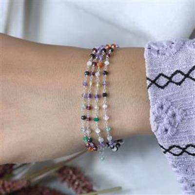 925 Sterling Silver Multi Gemstone Beads Bracelet Fine Jewelry Wholesaler  | Akrati Jewels Inc