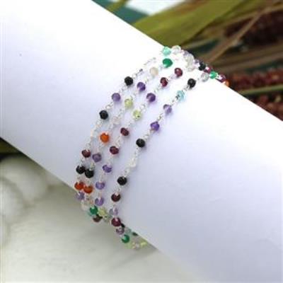 925 Sterling Silver Multi Gemstone Beads Bracelet Fine Jewelry Wholesaler  | Akrati Jewels Inc