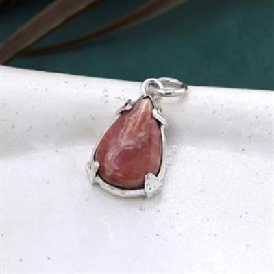 925 Sterling Silver Pear Shape Natural Rhodochrosite Pendant Jewelry for Girls | Akrati Jewels Inc