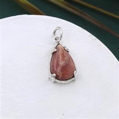 925 Sterling Silver Pear Shape Natural Rhodochrosite Pendant Jewelry for Girls | Akrati Jewels Inc