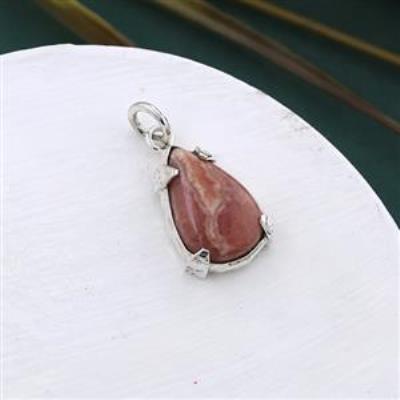 925 Sterling Silver Pear Shape Natural Rhodochrosite Pendant Jewelry for Girls | Akrati Jewels Inc