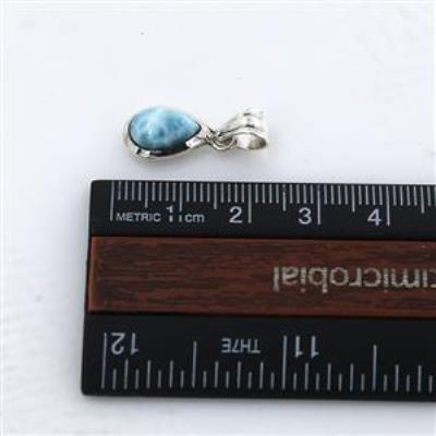Blue Ocean Larimar Teardrop Pendant in 925 Sterling Silver | Akrati Jewels Inc