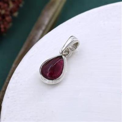 Elegant Pink Tourmaline Pear Shape 925 Sterling Silver Pendant | Akrati Jewels Inc