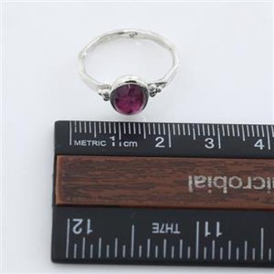 Natural Pink Tourmaline Oval Shaped Sterling Silver Ring US 8 | Akrati Jewels Inc