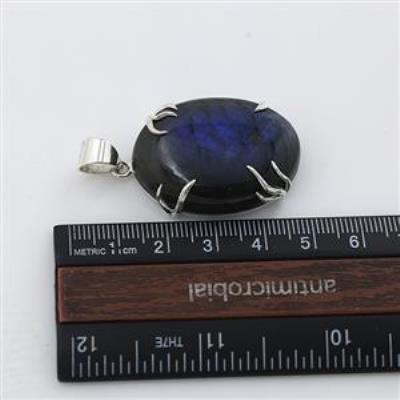 925 Sterling Silver Blue Flash labradorite Boho Chunky Pendant for Women | Akrati Jewels Inc