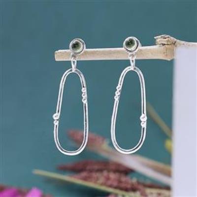 Stylish Green Peridot 925 Silver Handmade Women Dangle Earring Jewellery Manufacturer | Akrati Jewels Inc