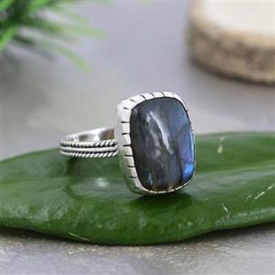 925 Sterling Silver Natural Gemstone Chunky Boho Simple Ring Jewellery Wholesaler  | Akrati Jewels Inc