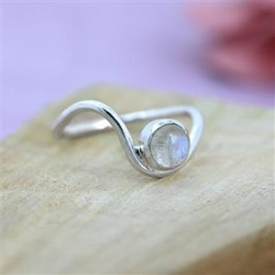 925 Sterling Silver Round Moonstone Stackable Band Ring Jewelry Supplier | Akrati Jewels Inc