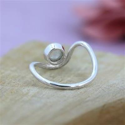 925 Sterling Silver Round Moonstone Stackable Band Ring Jewelry Supplier | Akrati Jewels Inc