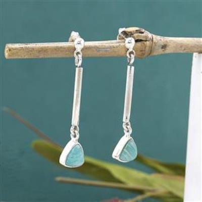 925 Sterling Silver Triangular Sleek Bar Dangle Earrings Women Jewelry Manufacturer | Akrati Jewels Inc