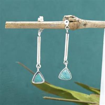 925 Sterling Silver Triangular Sleek Bar Dangle Earrings Women Jewelry Manufacturer | Akrati Jewels Inc