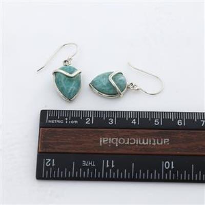 Amazonite Dangle Earring in V Shape Teardrop Chevron Design Dandle Earrings Fine Jewelry Wholesaler925 sterling | Akrati Jewels Inc