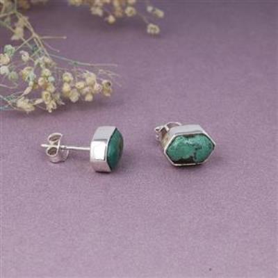 Hexagon Shape Cute Dainty 925 sterling Silver Stud Earring Fine Jewelry Supplier | Akrati Jewels Inc