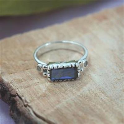 Elegant 925 Sterling Silver Blue Flash Gemstone Handmade Rings Jewellery Manufacturer | Akrati Jewels Inc