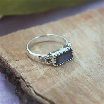 Elegant 925 Sterling Silver Blue Flash Gemstone Handmade Rings Jewellery Manufacturer | Akrati Jewels Inc