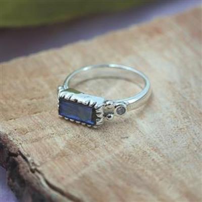 Elegant 925 Sterling Silver Blue Flash Gemstone Handmade Rings Jewellery Manufacturer | Akrati Jewels Inc