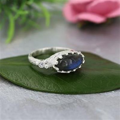 925 Sterling Silver Two Stone Dome Band Ring Jewellery Wholesaler | Akrati Jewels Inc