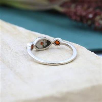 Buy 925 Sterling Silver Three Gemstone Minimal Band Ring Jewellery Supplier | Akrati Jewels Inc