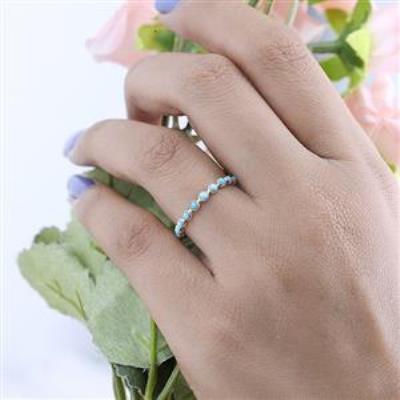 Genuine Gemstone Full Eternity Delicate Band Ring  925 Sterling Silver Fine Jewelry Manufacturer | Akrati Jewels Inc