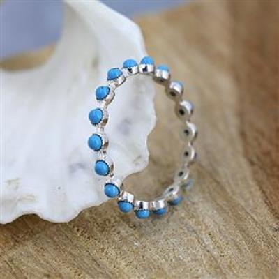 Genuine Gemstone Full Eternity Delicate Band Ring  925 Sterling Silver Fine Jewelry Manufacturer | Akrati Jewels Inc