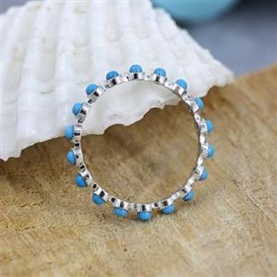 Genuine Gemstone Full Eternity Delicate Band Ring  925 Sterling Silver Fine Jewelry Manufacturer | Akrati Jewels Inc