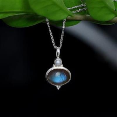 Natural Double Gemstone Nature Inspired Handmade Pendants Jewellery Dsitributor | Akrati Jewels Inc