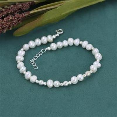 925 Sterling Silver Pearl Beads Women Bracelet Jewelry Supplier | Akrati Jewels Inc