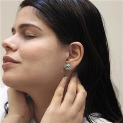 925 Sterling Silver Genuine Gemstone Stud Ron Weasley Taos Earrings Fine Jewelry Wholesaler Supplier | Akrati Jewels Inc