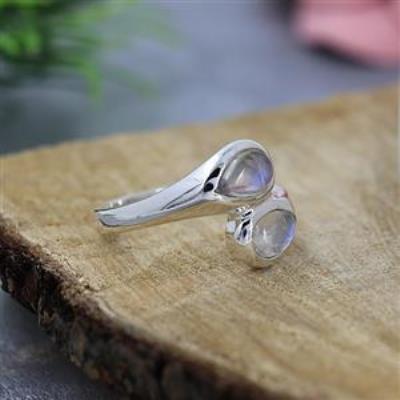925 Sterling Silver Teardrop Artisan Crafted Nature Inspired Two Band Ring Jewellery Manufacturer | Akrati Jewels Inc